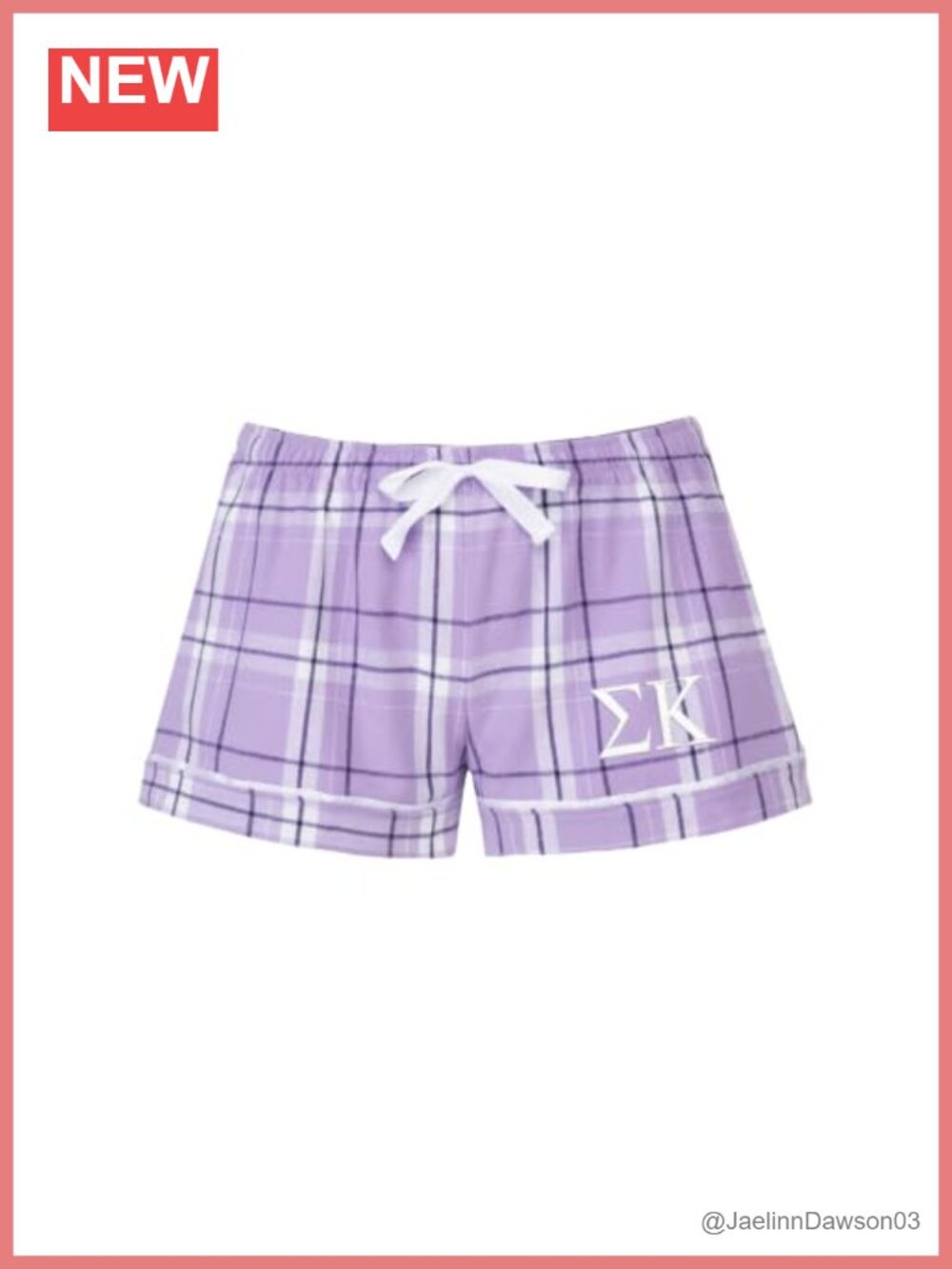 Sigma Kappa Sorority Cotton Flannel Boxer Shorts Sleep Pajama Bottoms
